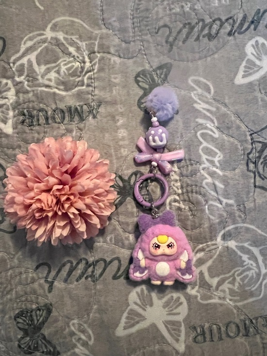 Baby Three Handbags - Baby Three Flocked Keychain Purple